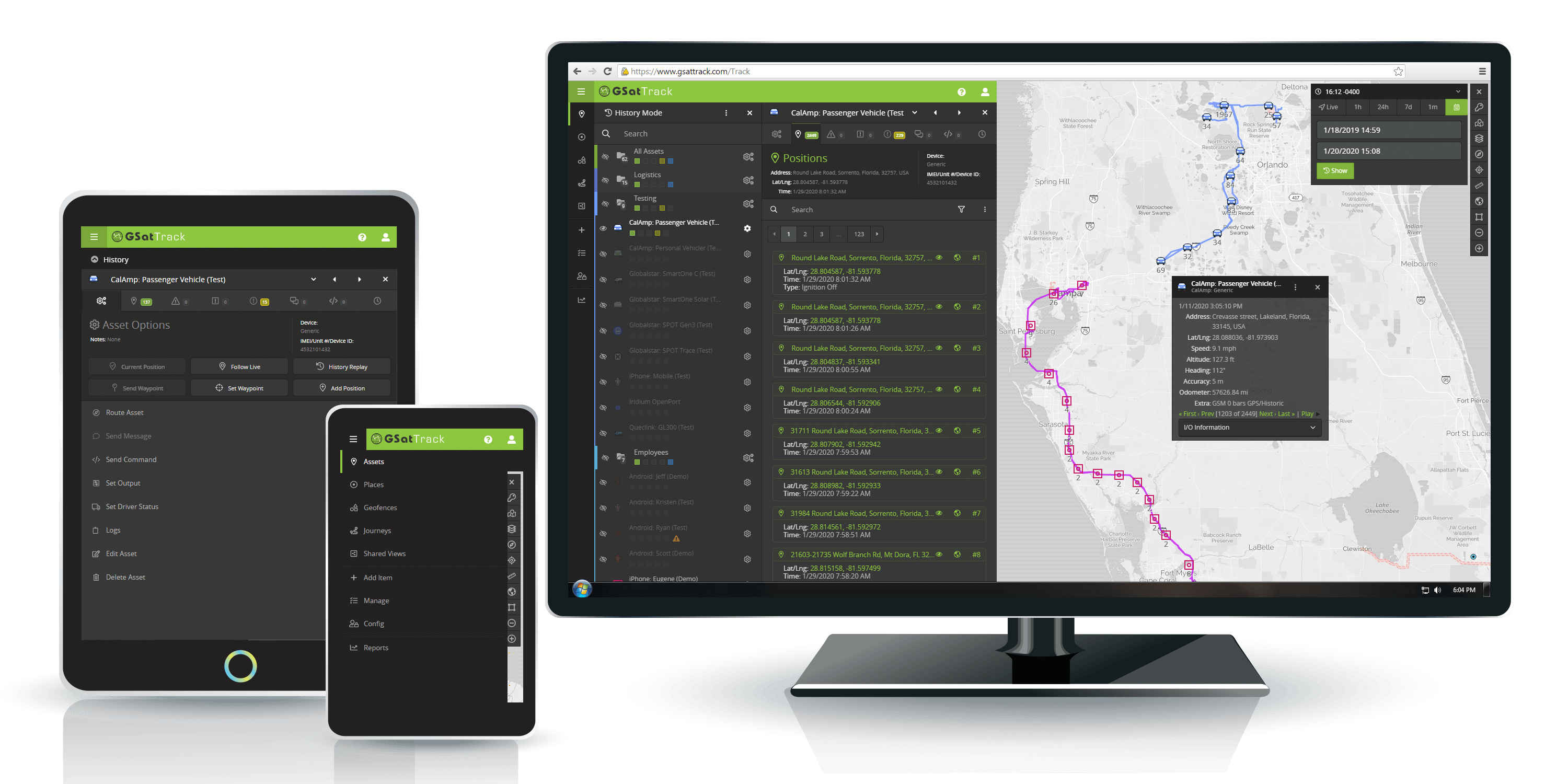 GSatTrack devices